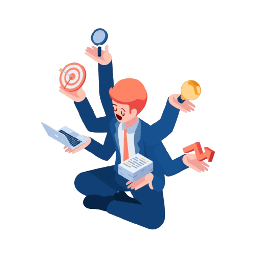 Isometric Businessman Doing Many Tasks at The Same Time removebg preview 1