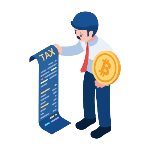Isometric Businessman Holding Bitcoin and Tax Document removebg preview 1